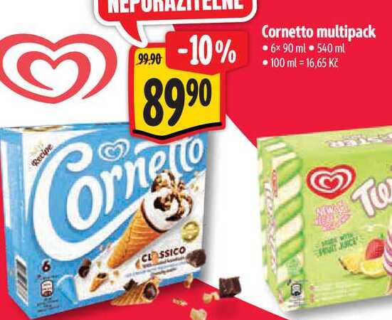  Cornetto multipack  6x 90 ml 540 ml 