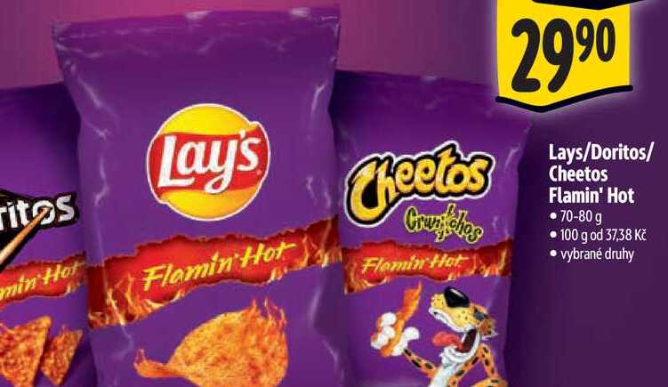   Lays/Doritos/ Cheetos Flamin' Hot 70-80 g  