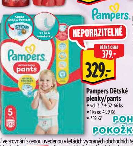  Pampers Dětské plenky/pants vel. 3-7 32-66 ks  