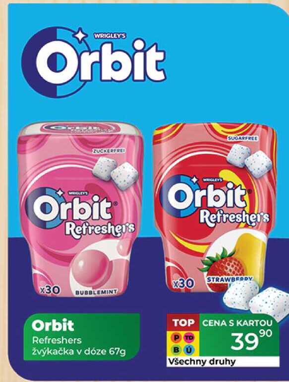 Orbit Refreshers žvýkačka v dóze 67g  