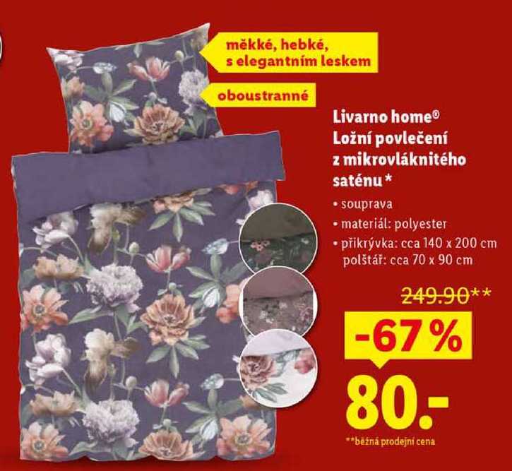 Livarno home Ložní povlečení z mikrovláknitého saténu 