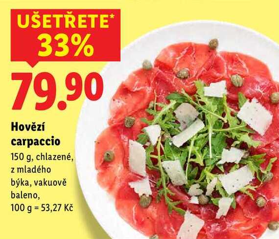 Hovězí carpaccio, 150 g