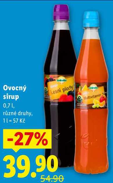 Ovocný sirup, 0,7 l