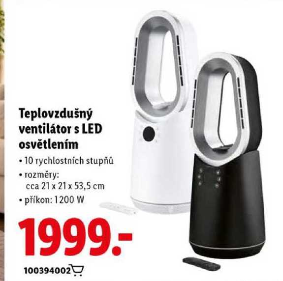 Teplovzdušný ventilátor s LED osvětlením 