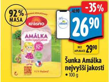 Šunka Amálka nejvyšší jakosti, 100 g