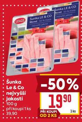 Šunka Le & Co nejvyšší jakosti 100 g