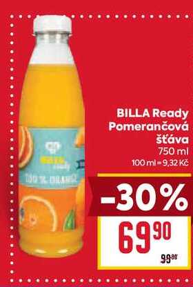 BILLA Ready Pomerančová šťáva 750 ml