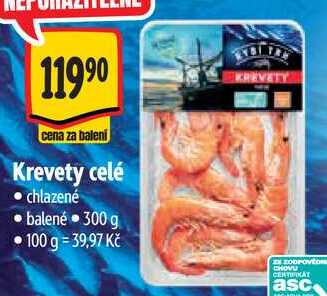Krevety celé, 300 g