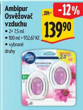 Ambipur Osvěžovač vzduchu, 2x 7,5 ml 