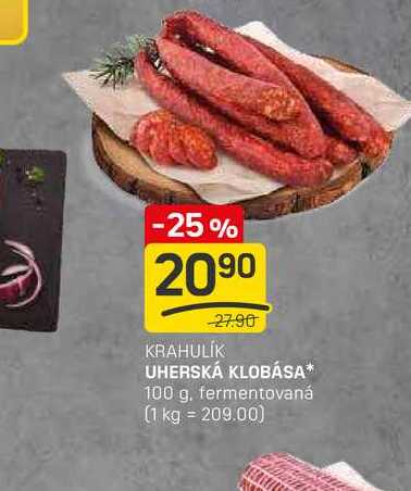 UHERSKÁ KLOBÁSA 100 g, fermentovaná 