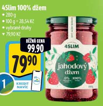 Slim 100% džem, 280 g