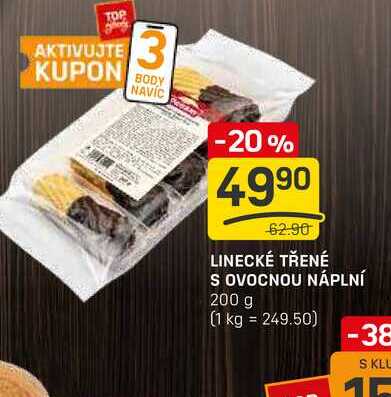 LINECKÉ TŘENÉ S OVOCNOU NÁPLNÍ 200 g