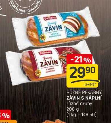 ZÁVIN S NÁPLNÍ různé druhy 200 g 