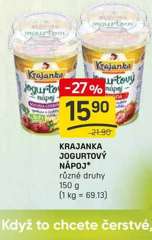 KRAJANKA JOGURTOVÝ NÁPOJ různé druhy 150 g 