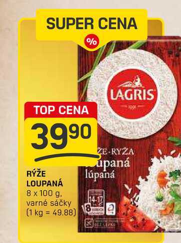 RÝŽE LOUPANÁ 8 x 100 g varné sáčky