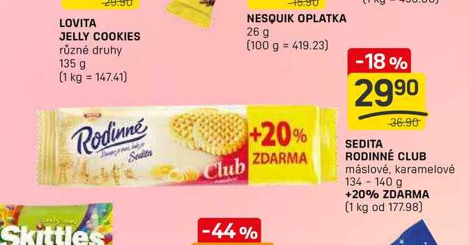 SEDITA RODINNÉ CLUB máslové, karamelové 134-140 g