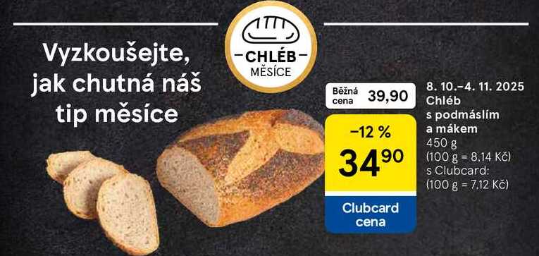 Chléb s podmáslím a mákem, 450 g 