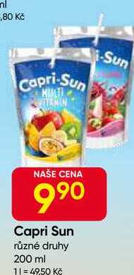 Capri Sun různé druhy 200 ml