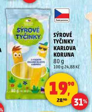 SÝROVÉ TYČINKY KARLOVA KORUNA, 80 g