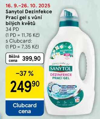 Sanytol Dezinfekce Prací gel s vůní bílých květů, 34 PD
