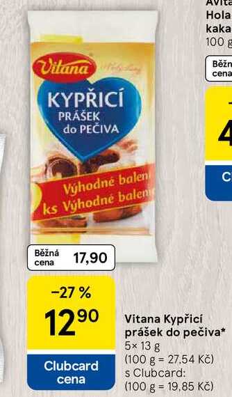 Vitana Kypřicí prášek do pečiva, 5x 13 g 