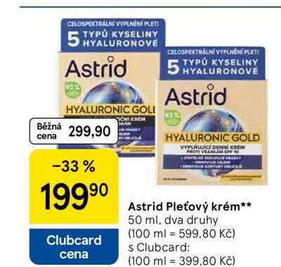 Astrid Pleťový krém, 50 ml, dva druhy 