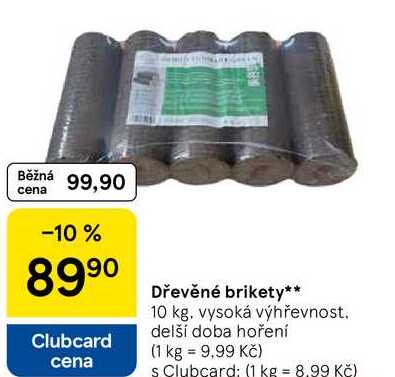 Dřevěné brikety, 10 kg, vysoká výhřevnost. delší doba hoření 