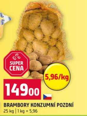 BRAMBORY KONZUMNÍ POZDNÍ 25 kg