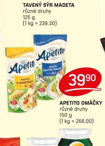APETITO OMÁČKY různé druhy 150 g 