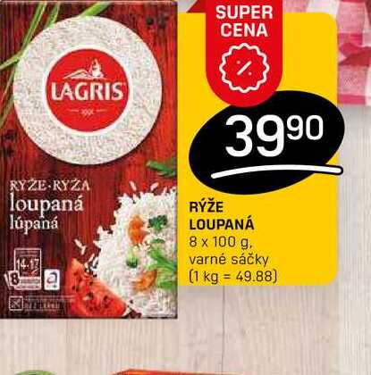 RÝŽE LOUPANÁ 8 x 100 g, varné sáčky