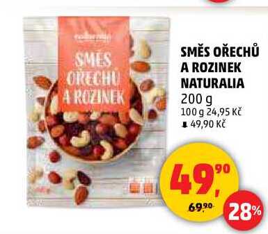 SMĚS OŘECHŮ A ROZINEK NATURALIA, 200 g 