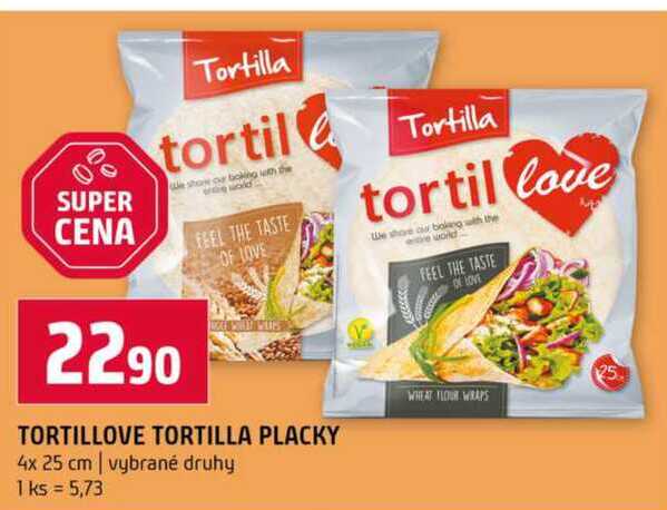 TORTILLOVE TORTILLA PLACKY 4x 25 cm
