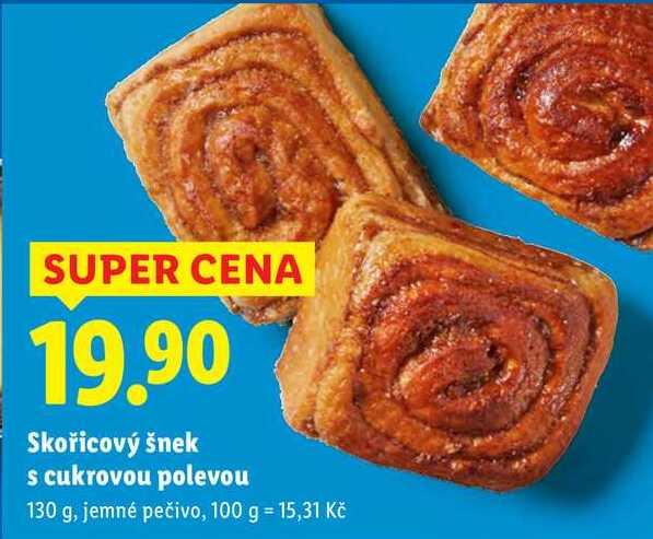 Skořicový šnek s cukrovou polevou, 130 g