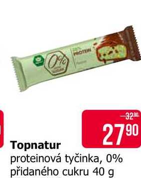 Topnatur proteinová tyčinka, 0% přidaného cukru 40 g