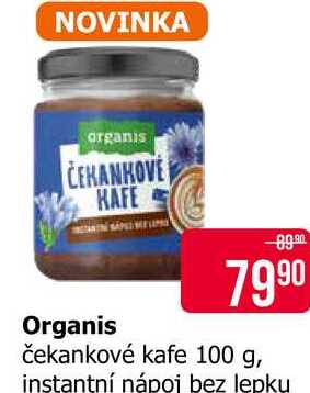 Organis čekankové kafe 100 g, instantní nápoj bez lepku 
