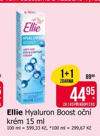 Ellie Hyaluron Boost oční krém 15 ml