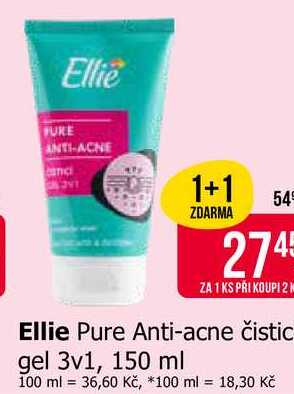 Ellie Pure Anti-acne čistic gel 3v1, 150 ml 