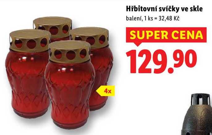 Hřbitovní svíčky ve skle 