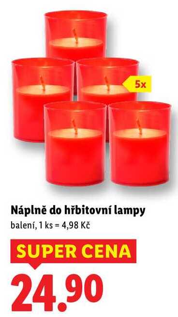 Náplně do hřbitovní lampy, 5 ks