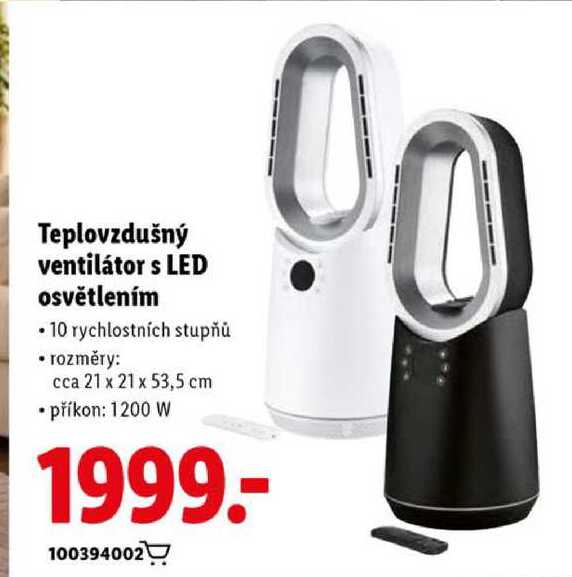 Teplovzdušný ventilátor s LED osvětlením 