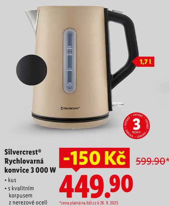 Silvercrest Rychlovarná konvice 3 000 W 