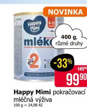 Happy Mimi pokračovací mléčná výživa 400g