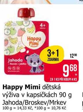 Happy Mimi dětská výživa v kapsičkách 90 g 