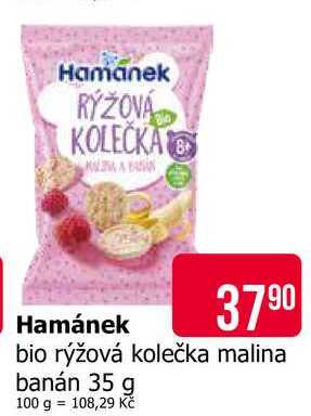 Hamánek bio rýžová kolečka malina banán 35 g 
