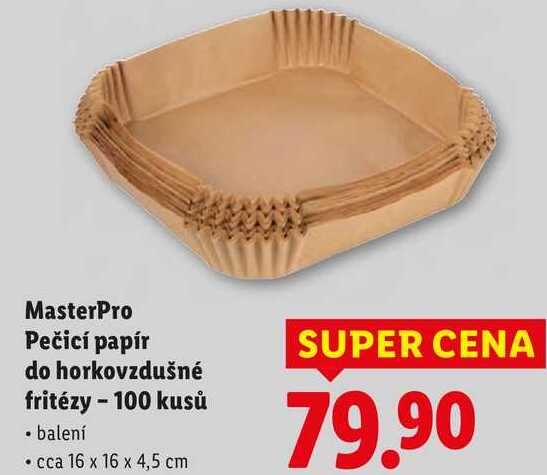 MasterPro Pečicí papír do horkovzdušné fritézy - 100 kusů 