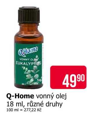 Q-Home vonný olej 18 ml, různé druhy 