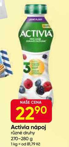 Activia nápoj různé druhy 270-280 g 