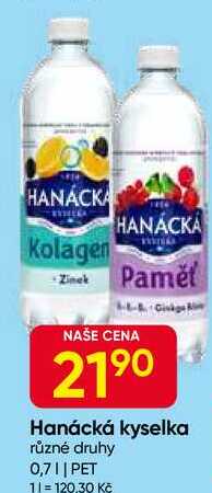 Hanácká kyselka různé druhy 0,7L