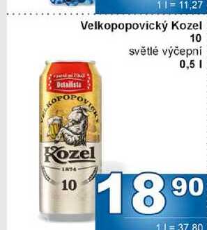 Velkopopovický Kozel 10 světlé výčepní 0,5l