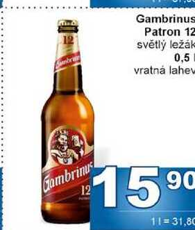 Gambrinus Patron 12 světlý ležák 0,5l